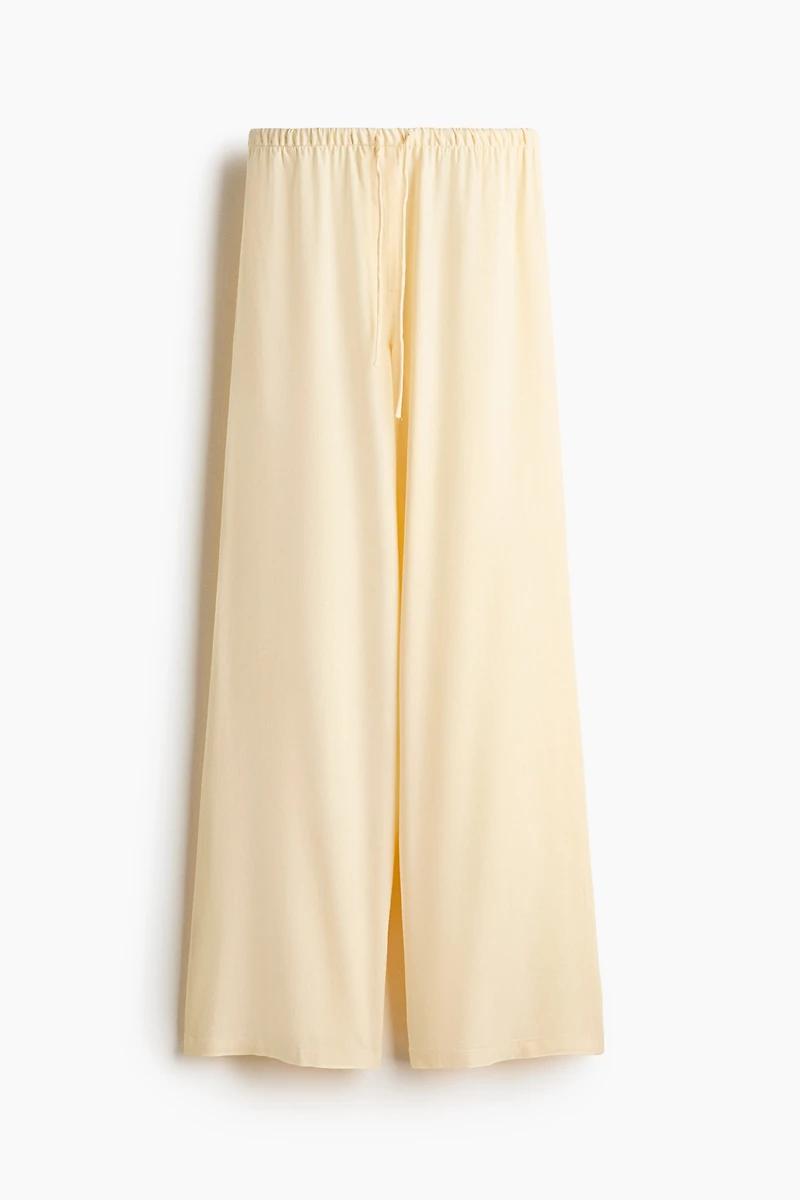 Linen-Blend Drawstring Pants