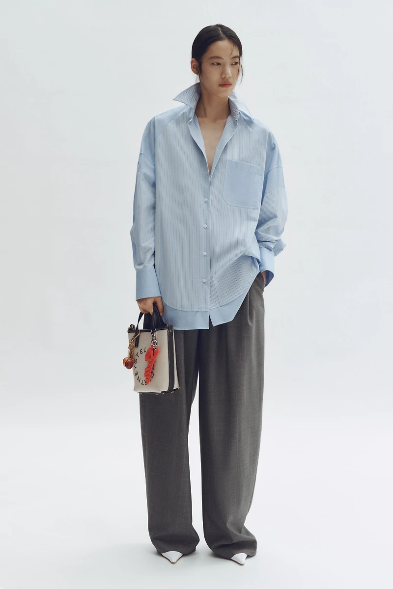 Chemise ample à panneaux en popeline