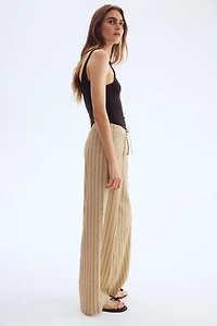 Wide-cut Pull-on Pants