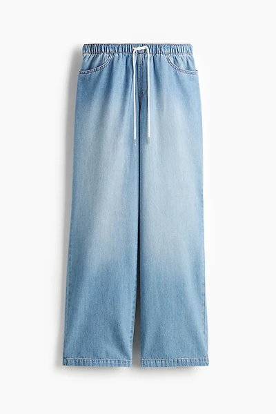 Pantalon en denim avec cordon de serrage