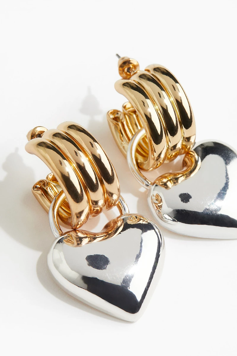 Two-Tone Pendant Earrings