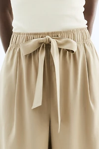 Wide-Leg Pants with Tie Belt