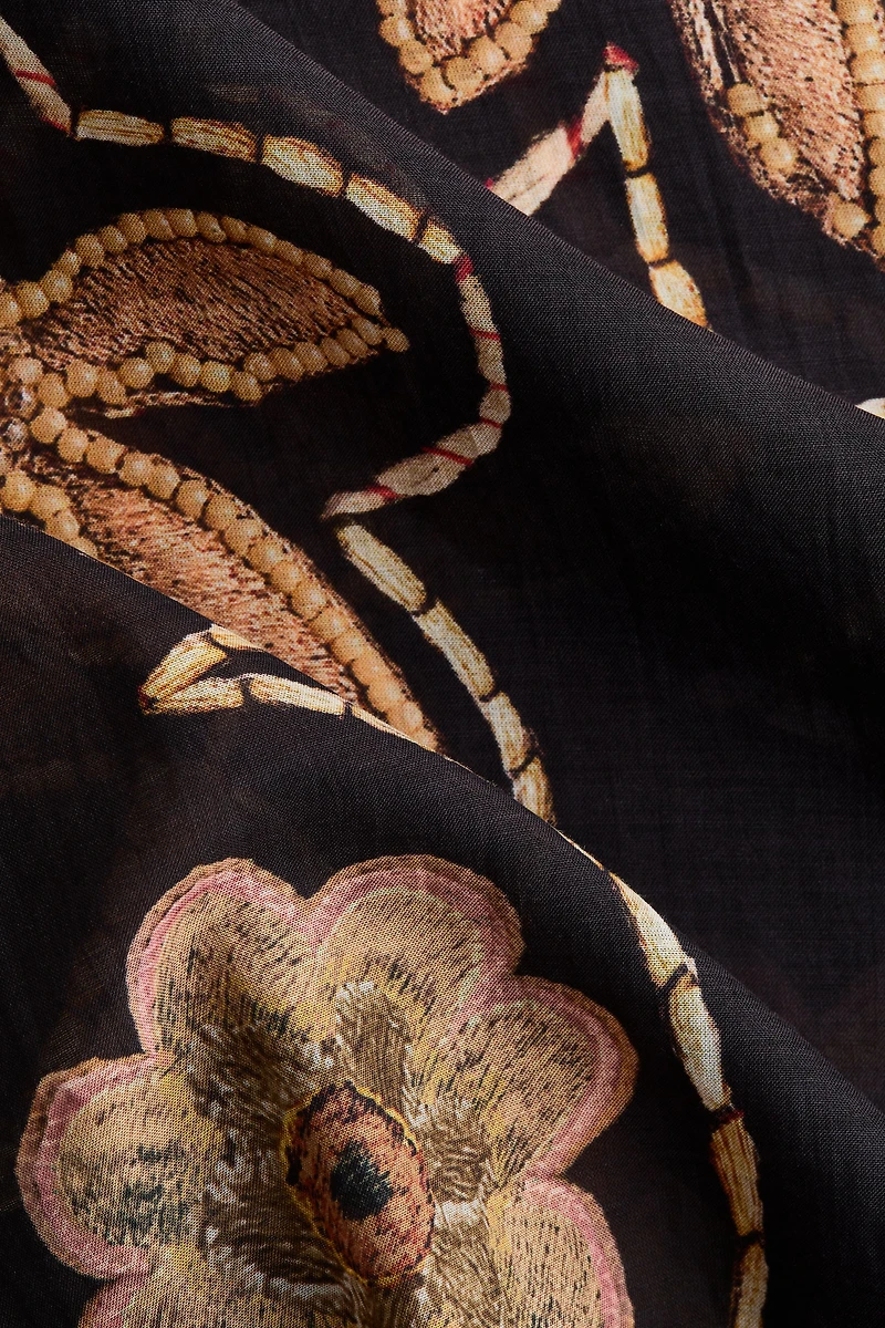 Robe cafetan à nouer avec imprimé fleuri