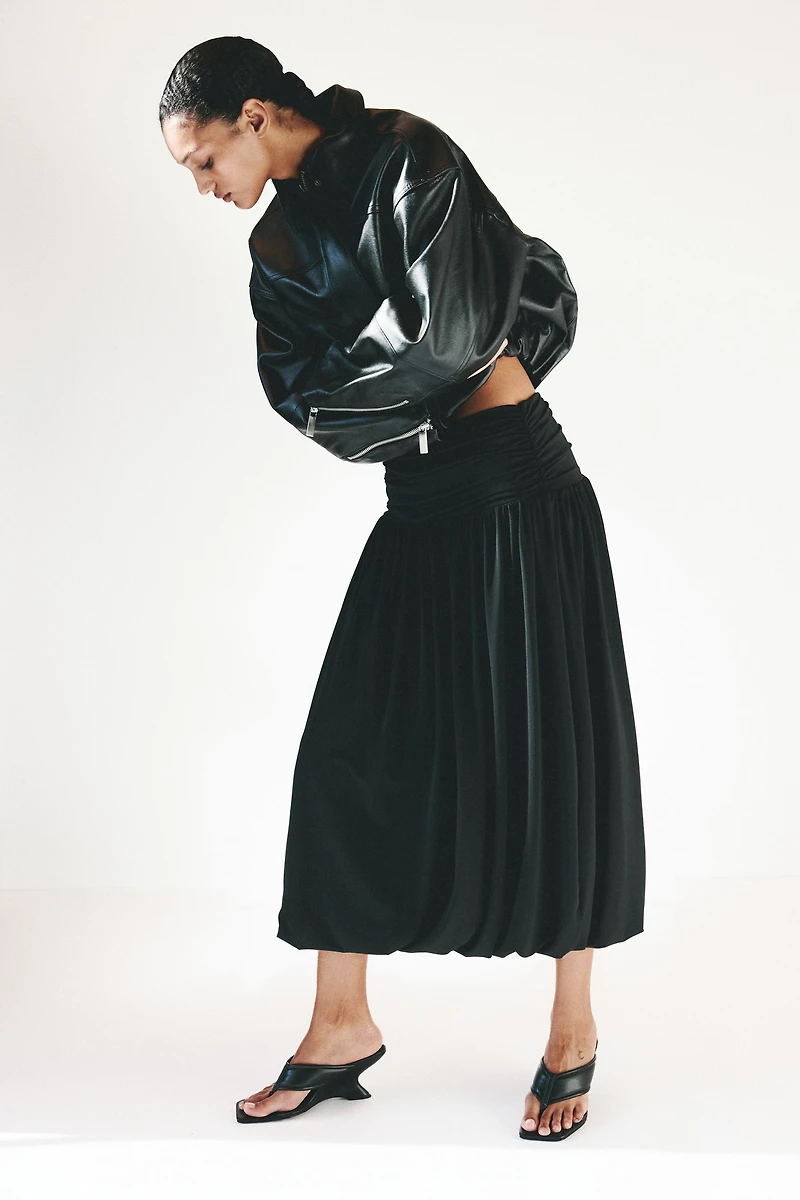 Bubble-Hem Jersey Skirt