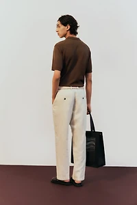 Relaxed-Fit Linen-Blend Pants