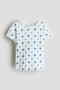 Patterned Pointelle Jersey T-Shirt