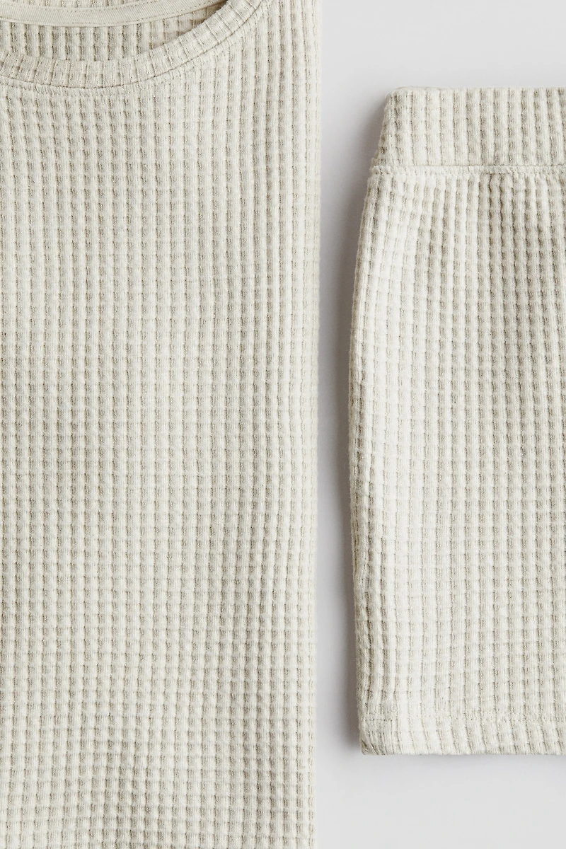 2-Piece Waffled Jersey Set