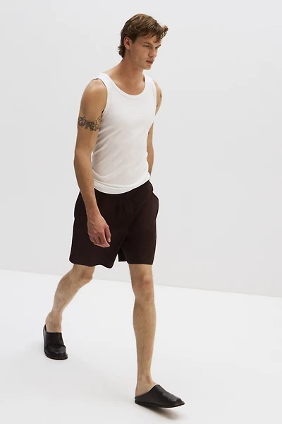 Easy-Care Relaxed-Fit Linen-Blend Shorts