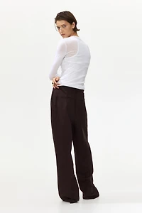 Linen-Blend Pants with Belt