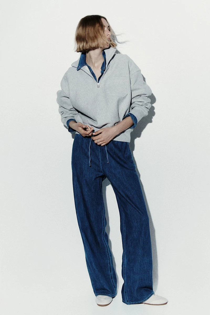 Denim Drawstring Pants