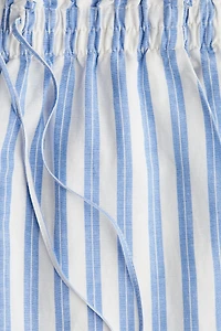 Linen-Blend Crop Pants