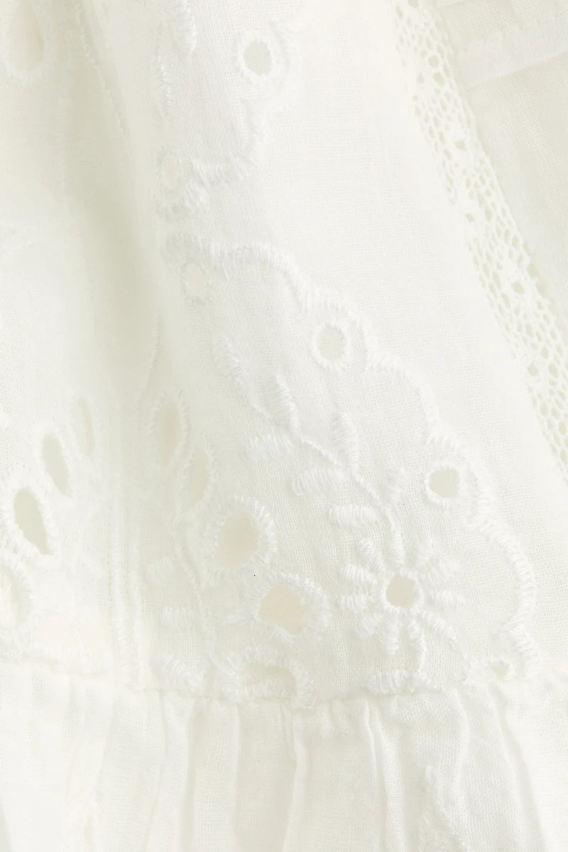 Cotton Dress with Eyelet Embroidery