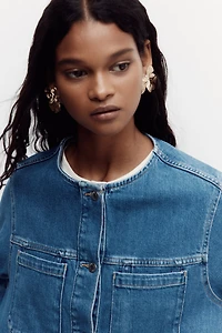 Collarless Trucker Jacket