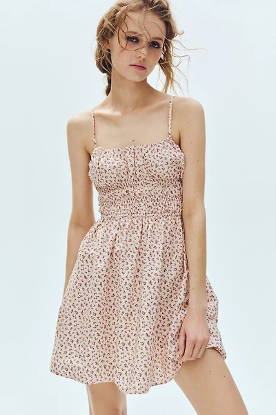 Cotton Dress with Tie-Top Shoulder Straps