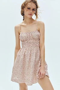 Cotton Dress with Tie-Top Shoulder Straps