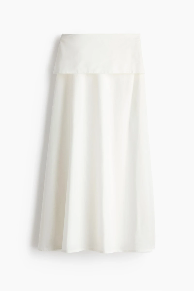 Flounced Poplin Skirt