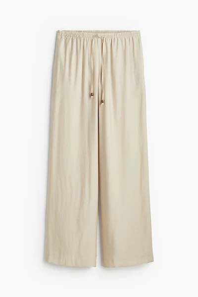 Pantalon large avec taille élastique