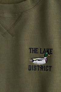 Sweatshirt with Text Motif