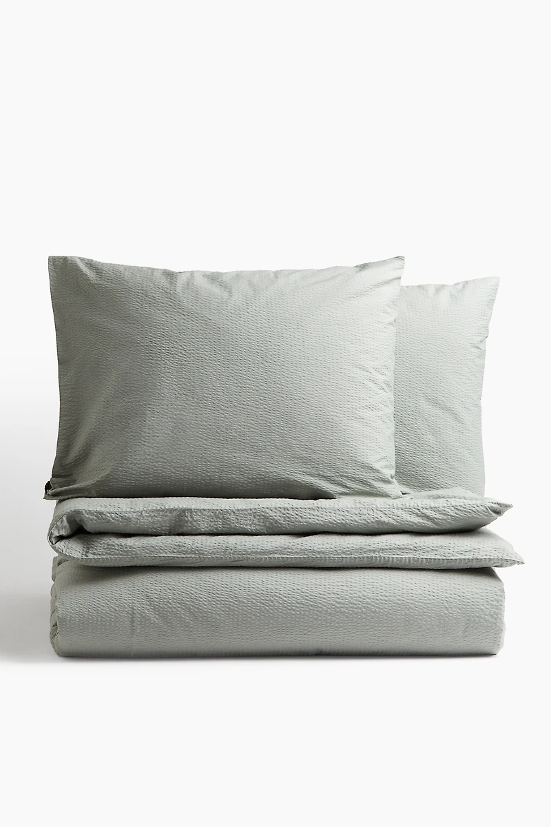 Seersucker King/Queen Duvet Cover Set