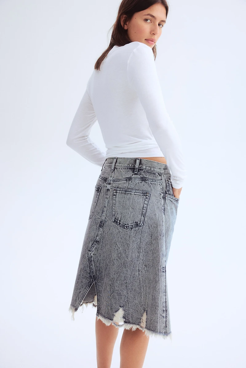 Jupe en denim avec détails usés