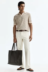 Regular-Fit Linen-Blend Polo Shirt