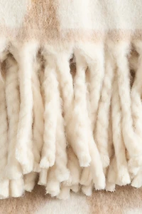 Couverture à motif en laine mélangée