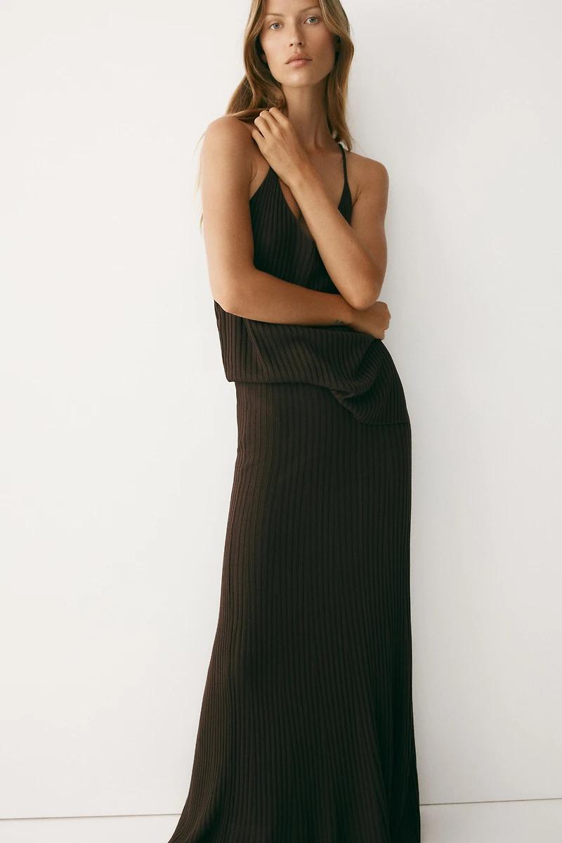 Rib-Knit Viscose Skirt