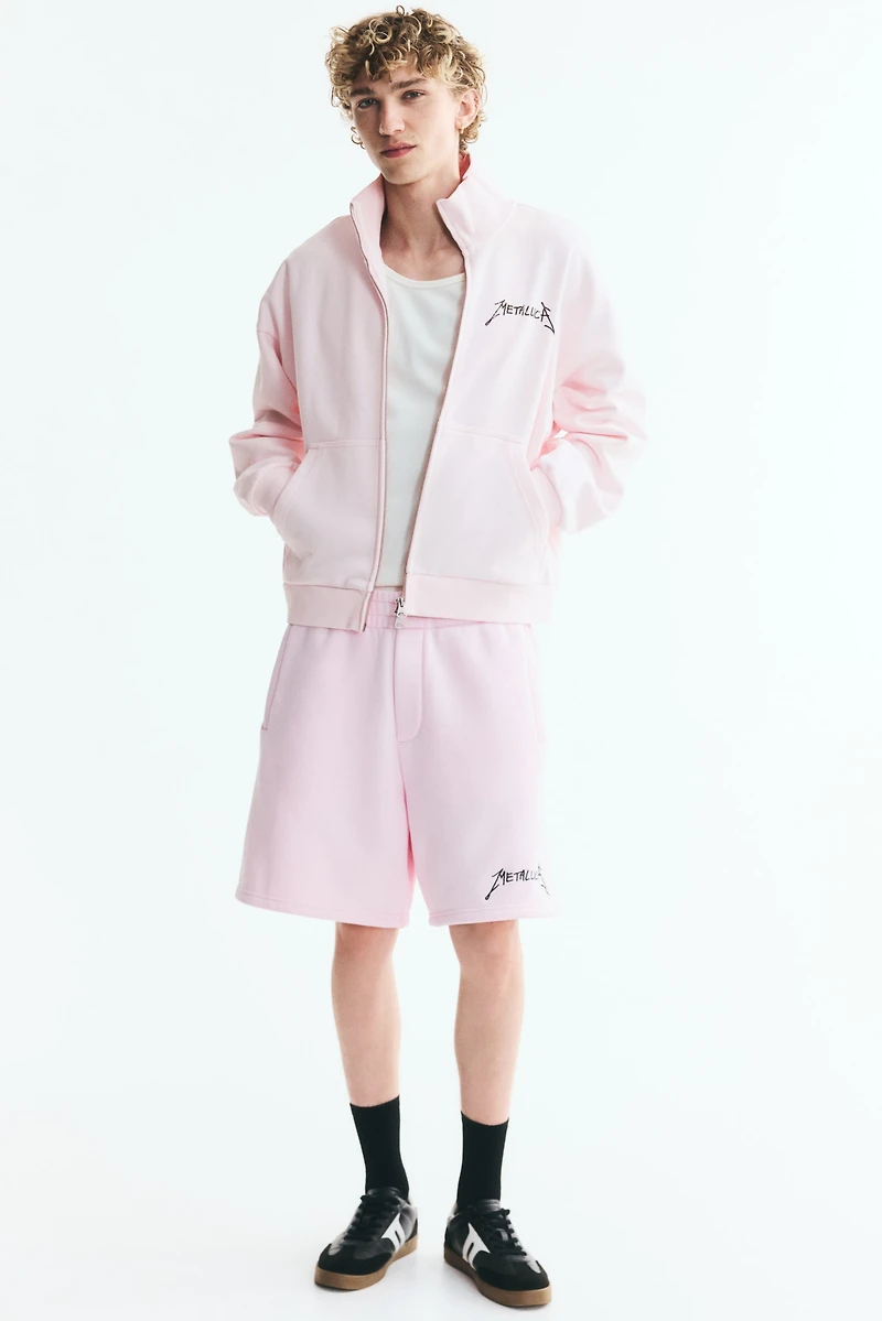Oversized Printed Jacket with Zipper