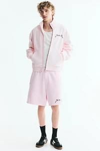 Oversized Printed Jacket with Zipper