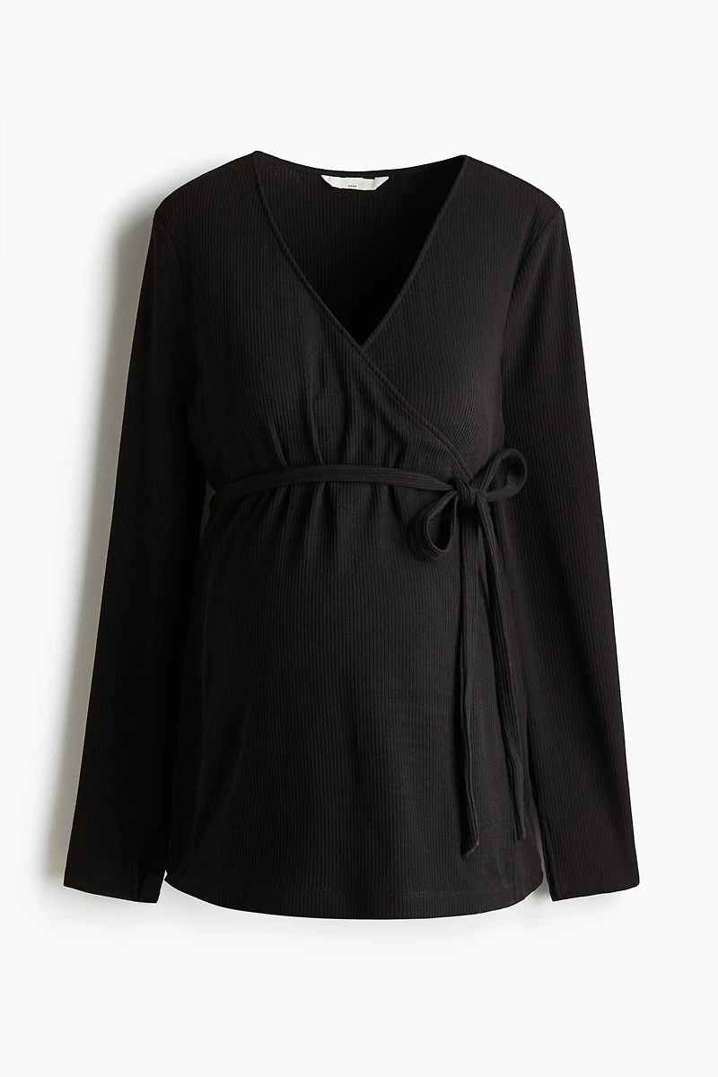 MAMA Ribbed Wrapover Top