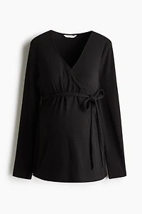 MAMA Ribbed Wrapover Top