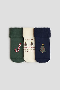 Lot de 3 paires chaussettes en bouclette