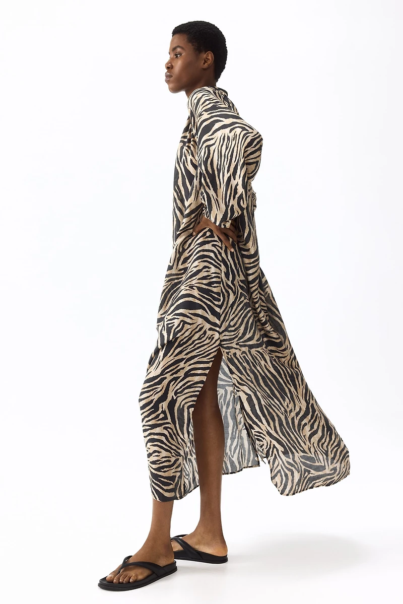 Oversized Tie-Belt Dress