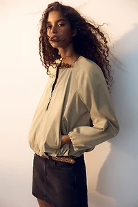 Bubble-Hem Bomber Jacket