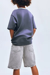 Loose-Fit Denim Shorts