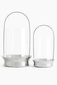 Small Glass Hurricane Candle Holder