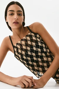 Crochet-Look Strappy Top