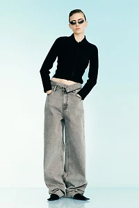 Rib-Knit Top with Zipper