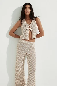 Tie-Front Jacquard-Knit Vest