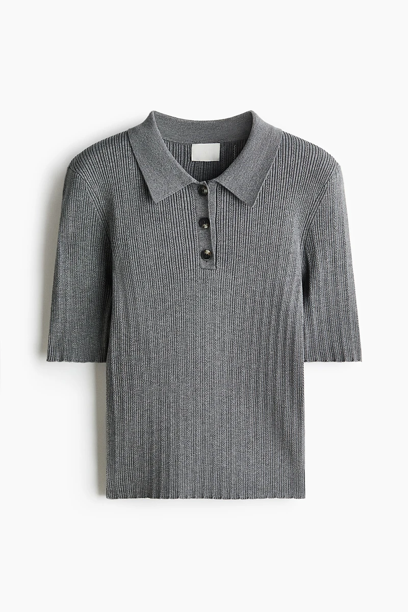 Haut en tricot pointelle