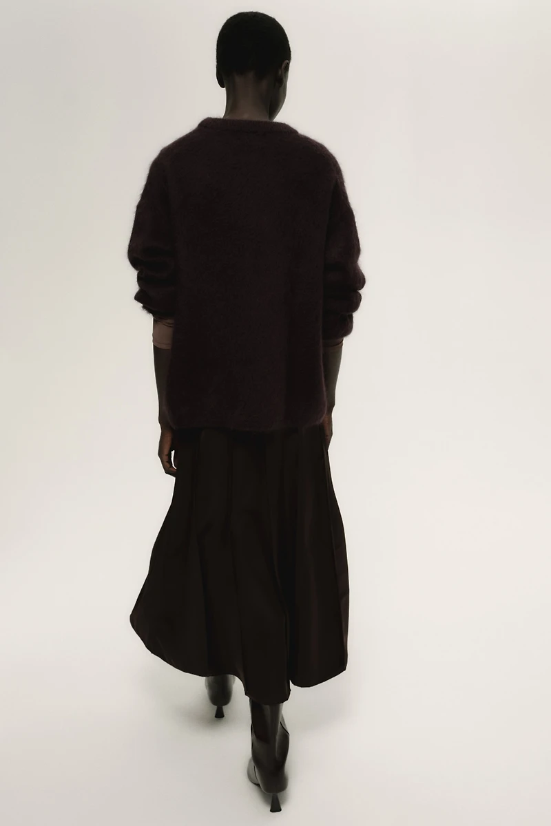 Jupe trapèze en satin