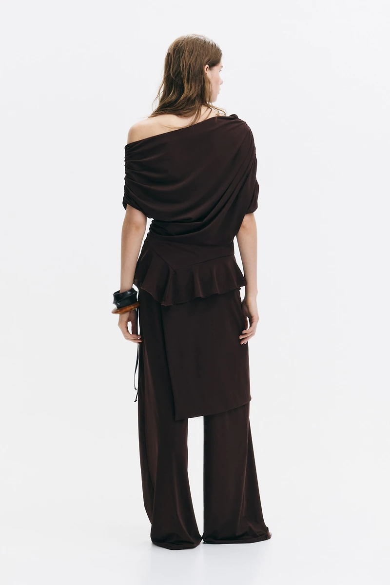 Draped One-Shoulder Top