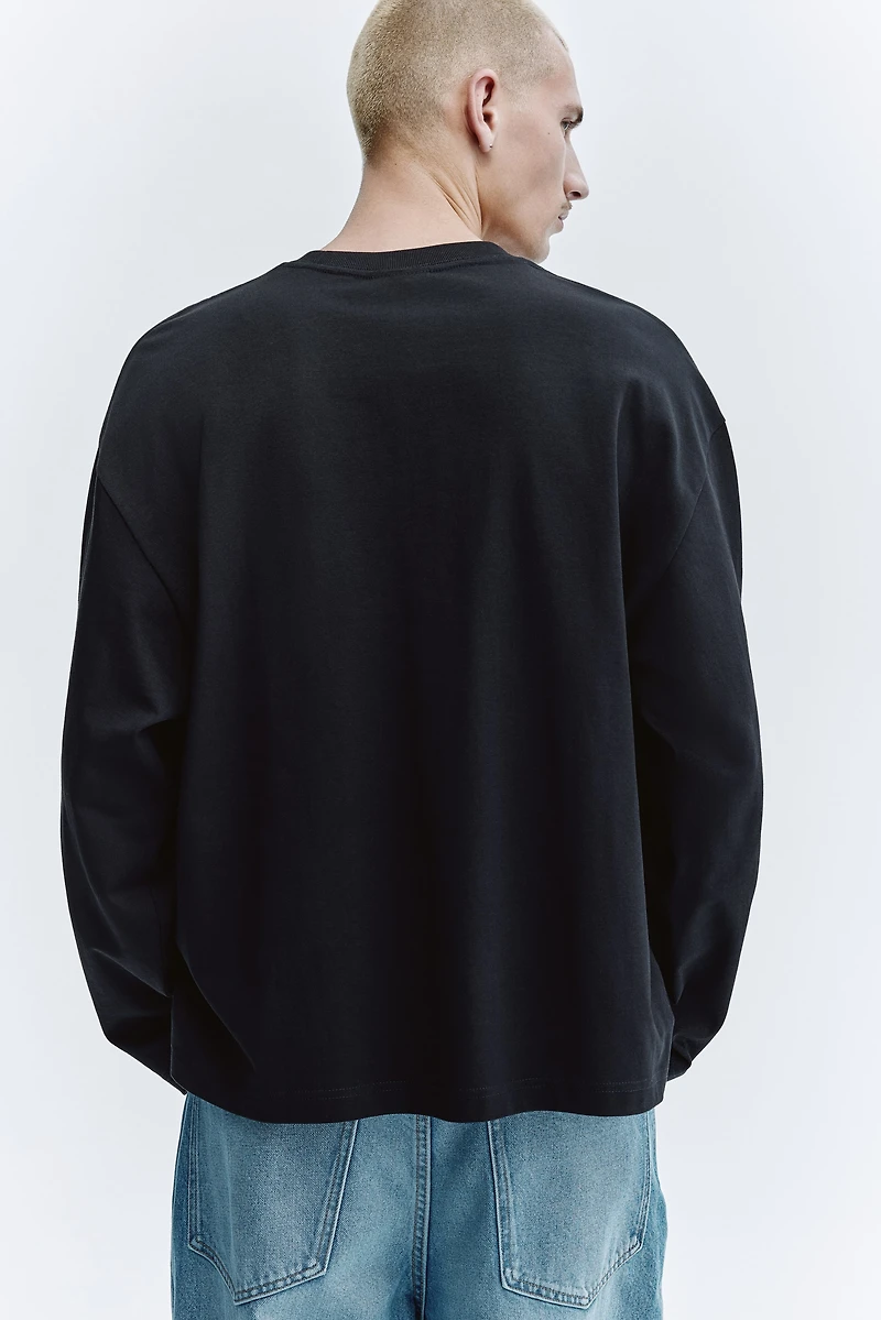 Oversized Long-Sleeved Jersey Shirt
