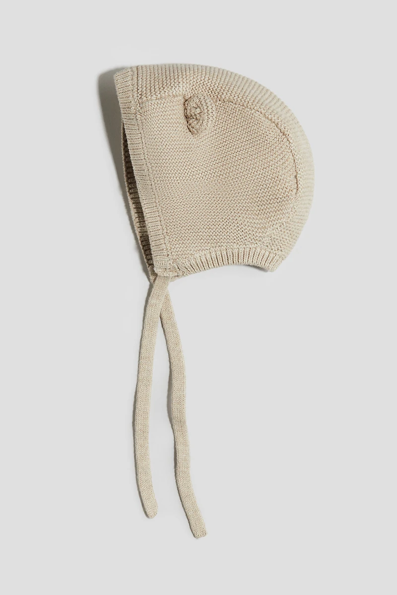 Bonnet béguin en tricot de coton