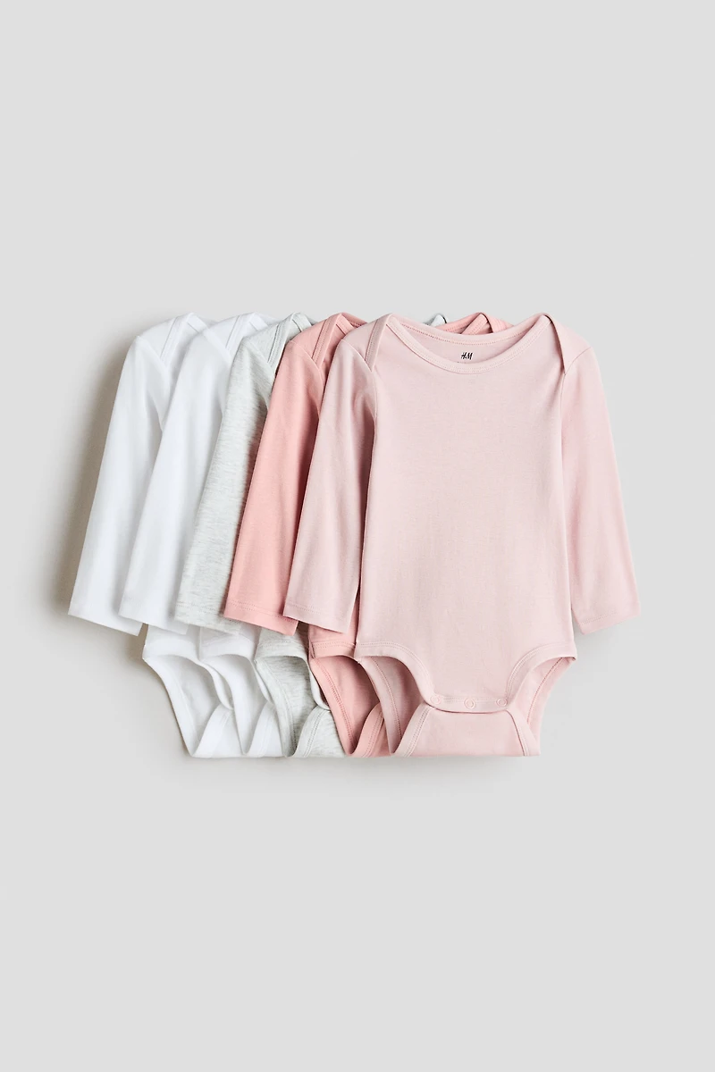 5-Pack Cotton Bodysuits with Lap Shoulders