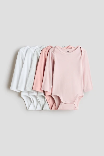 5-Pack Cotton Bodysuits with Lap Shoulders