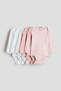 5-Pack Cotton Bodysuits with Lap Shoulders