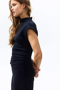 Haut en jersey avec col cheminée