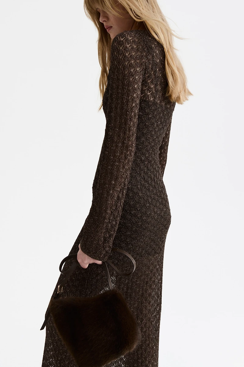 Robe maxi en tricot pointelle