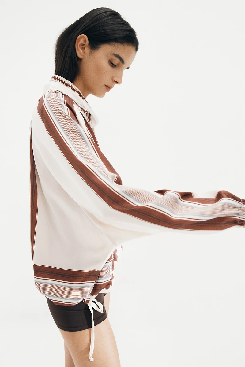 Scarf-Collar Satin Jacket